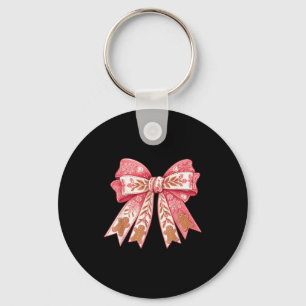 Nk Coquette Bow Christmas Gingerbread Man Girly Xm Key Ring