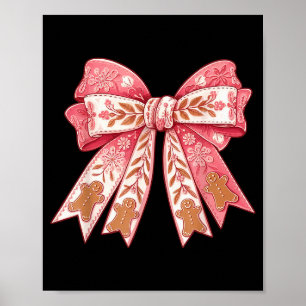 Nk Coquette Bow Christmas Gingerbread Man Girly Xm Poster