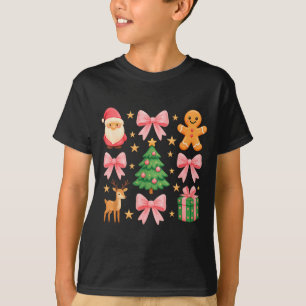Nk Coquette Bow Christmas Tree Santa Gingerbread X T-Shirt
