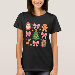 Nk Coquette Bow Christmas Tree Santa Gingerbread X T-Shirt