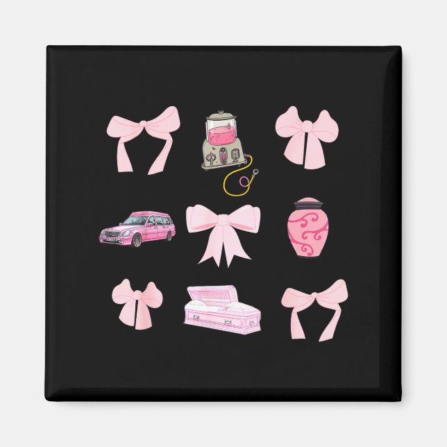 Nk Coquette Bow Funeral Director Mortician Mortuar Magnet (Front)