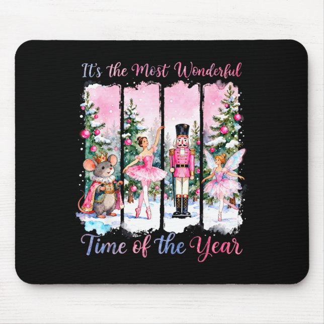 Nk Coquette Bow Nutcracker Friends Snow Globe Chri Mouse Mat (Front)