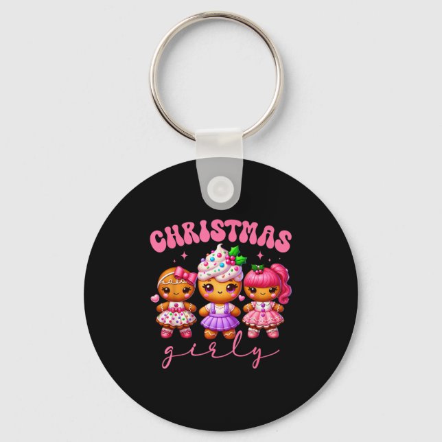 Nk Cute Gingerbread Christmas Girly Pajama Outfits Key Ring (Front)