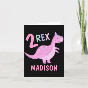 Nk Dinosaur Two Rex 2nd Birthday Party Baby  Card