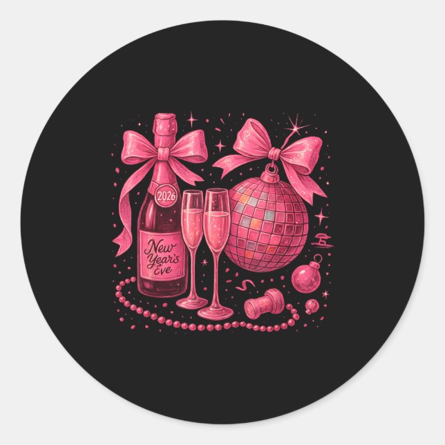 Nk Disco New Year’s Eve 2026 Champagne Style  Classic Round Sticker (Front)