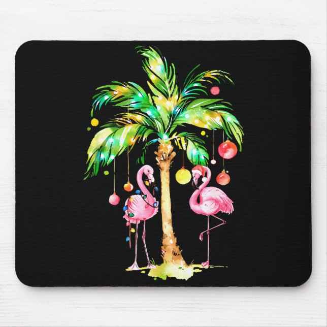 Nk Flamingo Christmas Palm Tree Trocal Xmas Holida Mouse Mat (Front)