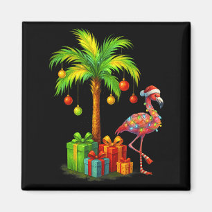 Nk Flamingo Christmas Palm Tree Trocal Xmas  Magnet