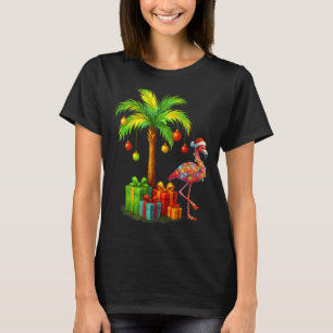 Nk Flamingo Christmas Palm Tree Trocal Xmas T-Shirt