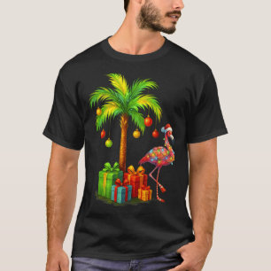 Nk Flamingo Christmas Palm Tree Trocal Xmas T-Shirt