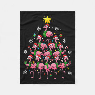 Nk Flamingo Christmas Tree Santa Flamingo Holiday  Fleece Blanket
