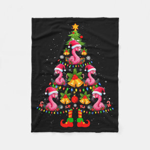Nk Flamingo Christmas Tree Santa Hat Xmas Fleece Blanket