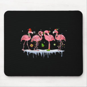 Nk Flamingo Hat Santa Merry Christmas Lights Women Mouse Mat