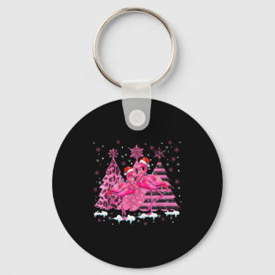 Nk Flamingo Santa Hat Leopard Christmas Tree Xmas Key Ring