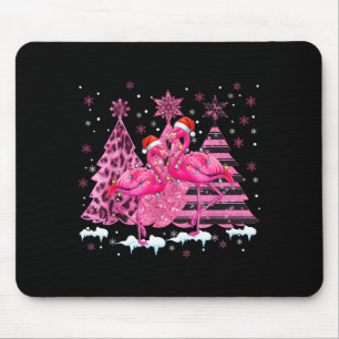Nk Flamingo Santa Hat Leopard Christmas Tree Xmas  Mouse Mat