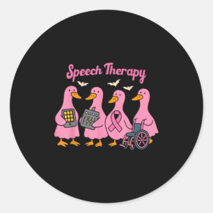 Nk Goose Ribbon Speech Language Pathologist Therap Classic Round Sticker