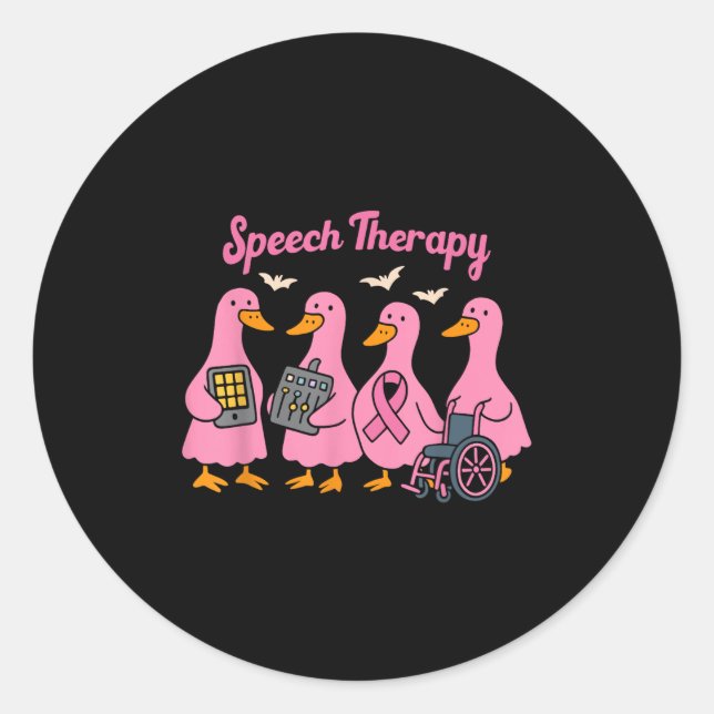 Nk Goose Ribbon Speech Language Pathologist Therap Classic Round Sticker (Front)