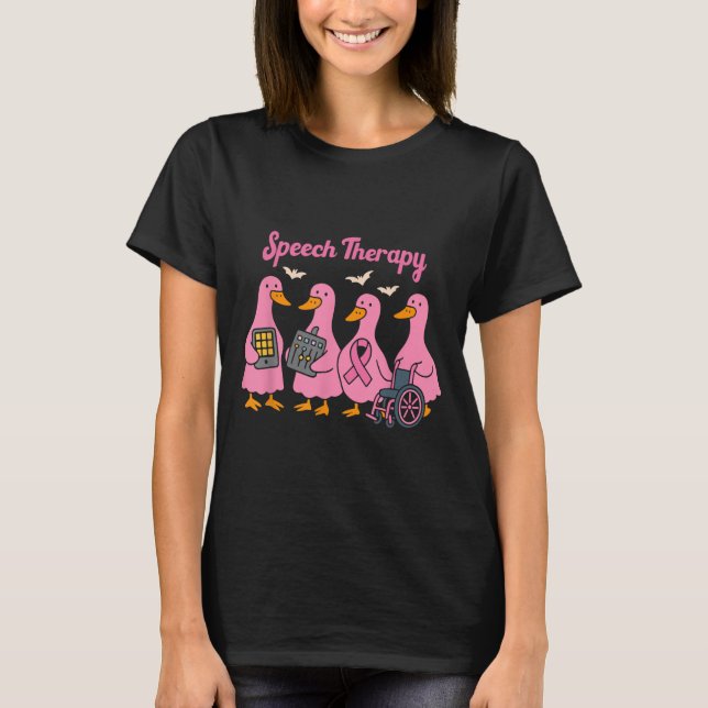 Nk Goose Ribbon Speech Language Pathologist Therap T-Shirt (Front)