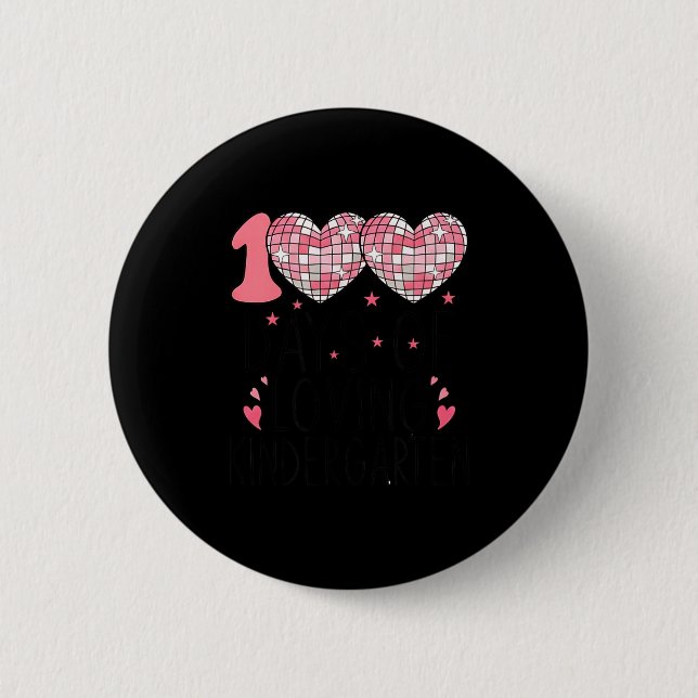 Nk Heart Kindergarten Valentine 100 Days For Girl  6 Cm Round Badge (Front)