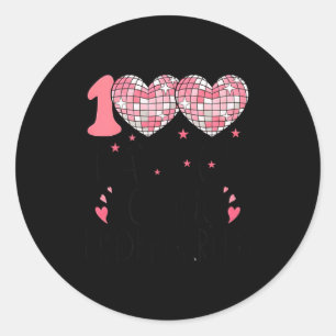 Nk Heart Kindergarten Valentine 100 Days For Girl  Classic Round Sticker
