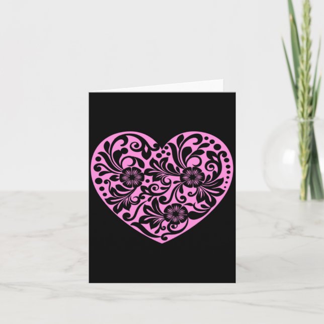 Nk Heart With Flowers Cut Out Cute Valentine Fav  Card (Front)