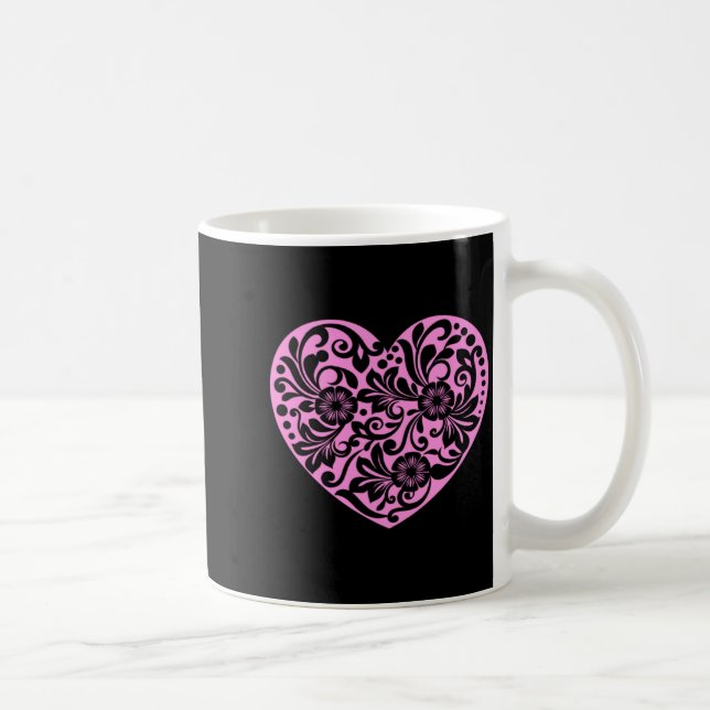 Nk Heart With Flowers Cut Out Cute Valentine Fav  Coffee Mug (Right)