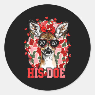 Nk His Doe Camo Deer Hunting Camouflage Matching C Classic Round Sticker