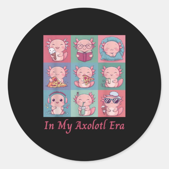 Nk In My Axolotl Era Cute Christmas For Axolotl Lo Classic Round Sticker (Front)