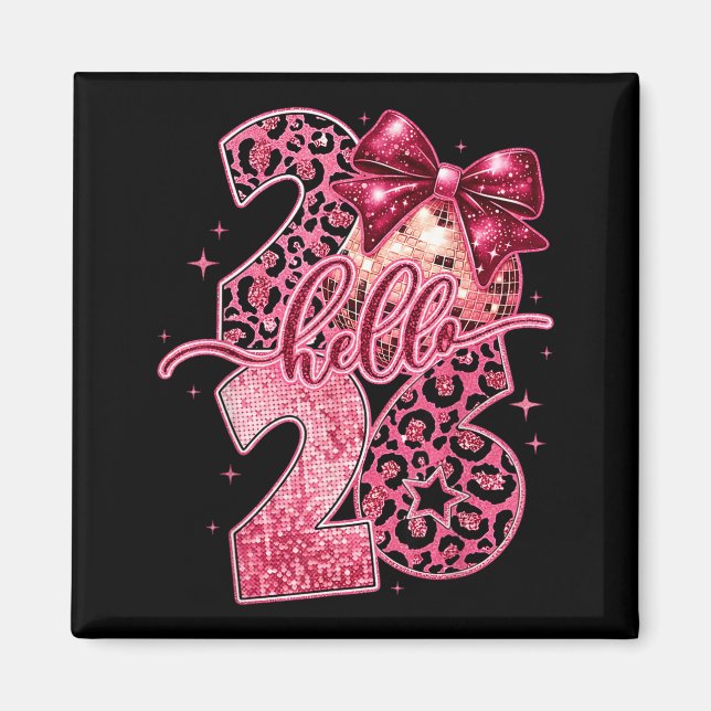 Nk Leopard Hello 2026 Happy New Year Party Nye  Magnet (Front)
