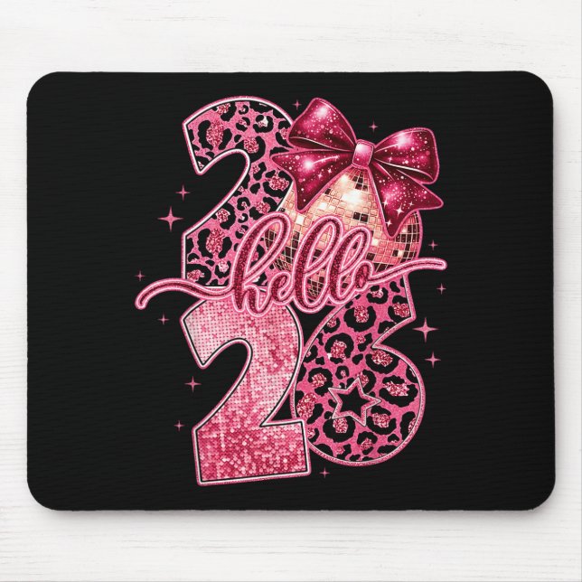 Nk Leopard Hello 2026 Happy New Year Party Nye  Mouse Mat (Front)