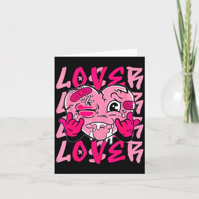 Nk Loser Lover Nk Drip Heart Matching Tee For Men  Card (Front)