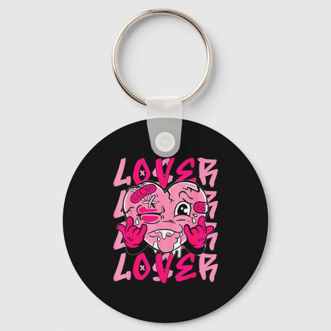 Nk Loser Lover Nk Drip Heart Matching Tee For Men  Key Ring (Front)