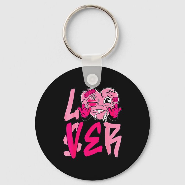Nk Loser Lover Nk Drip Heart Matching Tee For Men  Key Ring (Front)