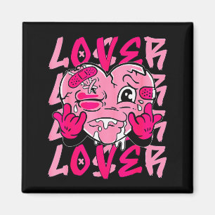 Nk Loser Lover Nk Drip Heart Matching Tee For Men Magnet