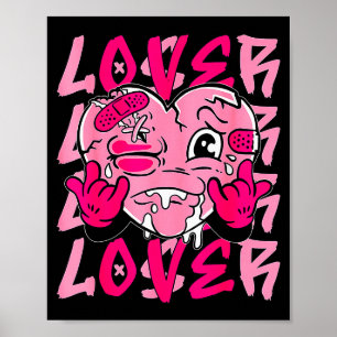 Nk Loser Lover Nk Drip Heart Matching Tee For Men Poster