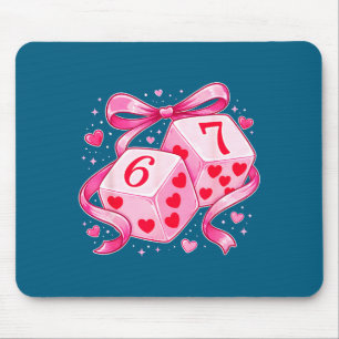 Nk Love Dice 6 7 Hearts Valentine Cute Romantic Ar Mouse Mat