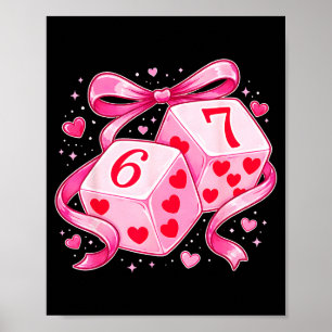 Nk Love Dice 6 7 Hearts Valentine Cute Romantic Ar Poster