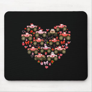 Nk Monster Truck Heart Xoxo Boys Girls Kids Valent Mouse Mat
