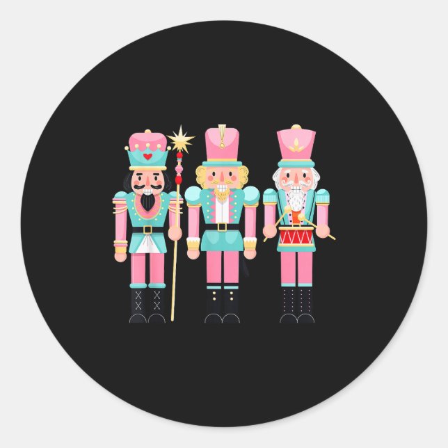 Nk Nutcracker Squad Xmas Nk Christmas Pajamas Wome Classic Round Sticker (Front)