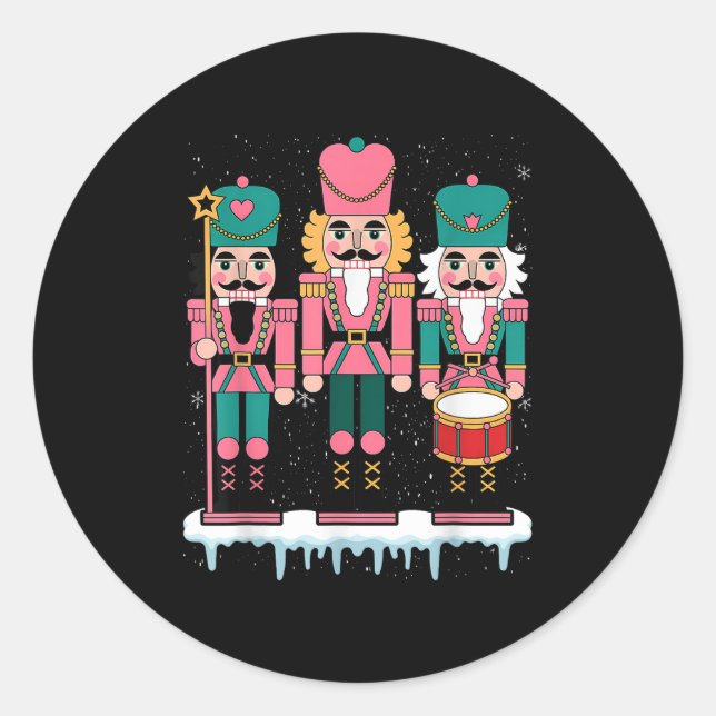 Nk Nutcracker Squad Xmas Nk Christmas Pyjamas Wome Classic Round Sticker (Front)