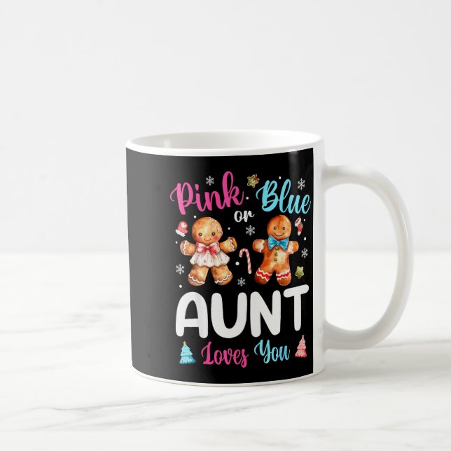 Nk Or Blue Aunt Loves You Gender Reveal Christmas  Coffee Mug (Right)