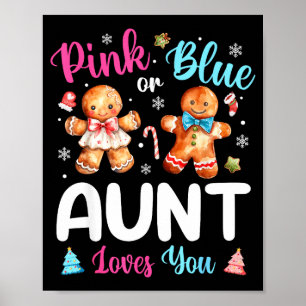 Nk Or Blue Aunt Loves You Gender Reveal Christmas Poster