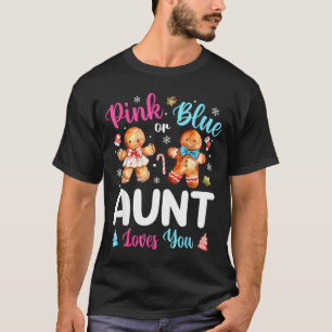 Nk Or Blue Aunt Loves You Gender Reveal Christmas  T-Shirt
