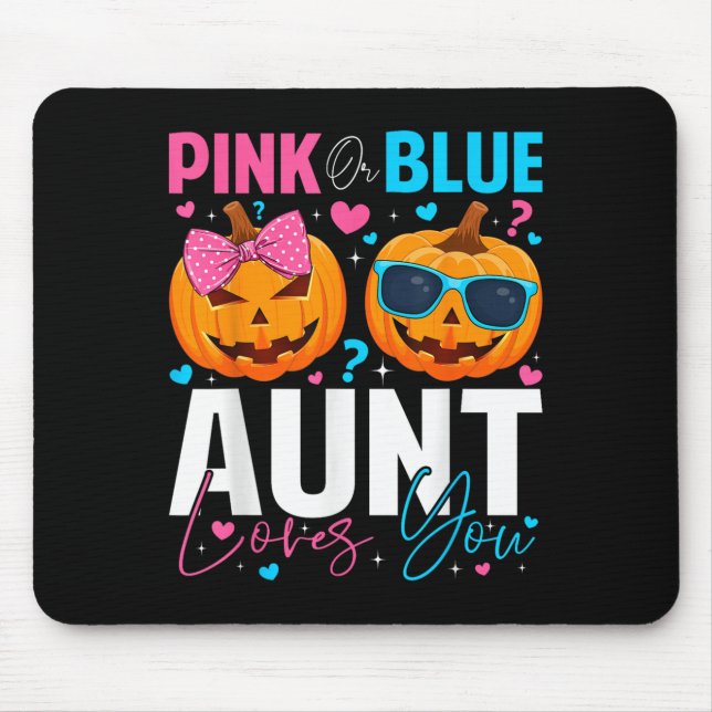 Nk Or Blue Aunt Loves You Pumpkin Halloween Gender Mouse Mat (Front)