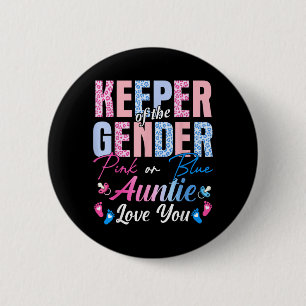 nk Or Blue Auntie Loves Baby Gender Reveal Party 6 Cm Round Badge