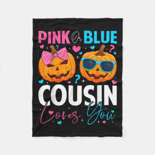 Nk Or Blue Cousin Loves You Pumpkin Halloween Gend Fleece Blanket