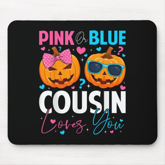 Nk Or Blue Cousin Loves You Pumpkin Halloween Gend Mouse Mat (Front)