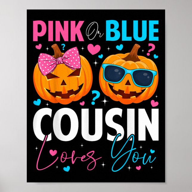 Nk Or Blue Cousin Loves You Pumpkin Halloween Gend Poster (Front)