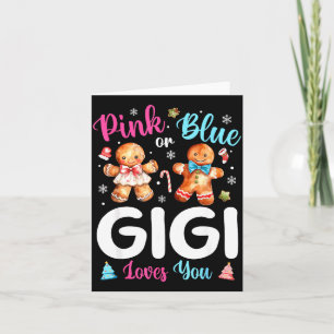Nk Or Blue Gigi Loves You Gender Reveal Christmas Card
