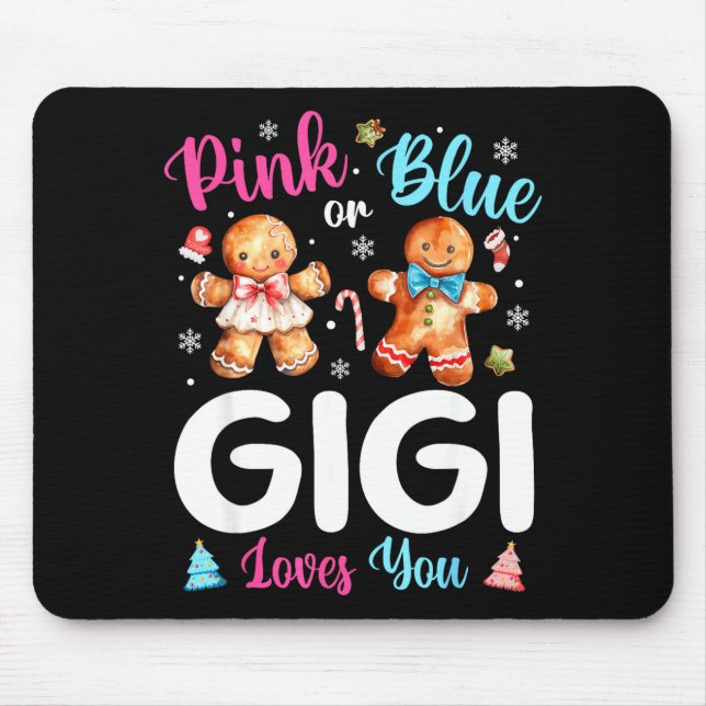 Nk Or Blue Gigi Loves You Gender Reveal Christmas  Mouse Mat (Front)