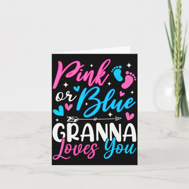 Nk Or Blue Gr Loves You Gender Reveal Baby  Card (Front)